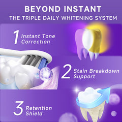 SAKYPRORAL persona cepillando dientes mostrando efecto instantáneo