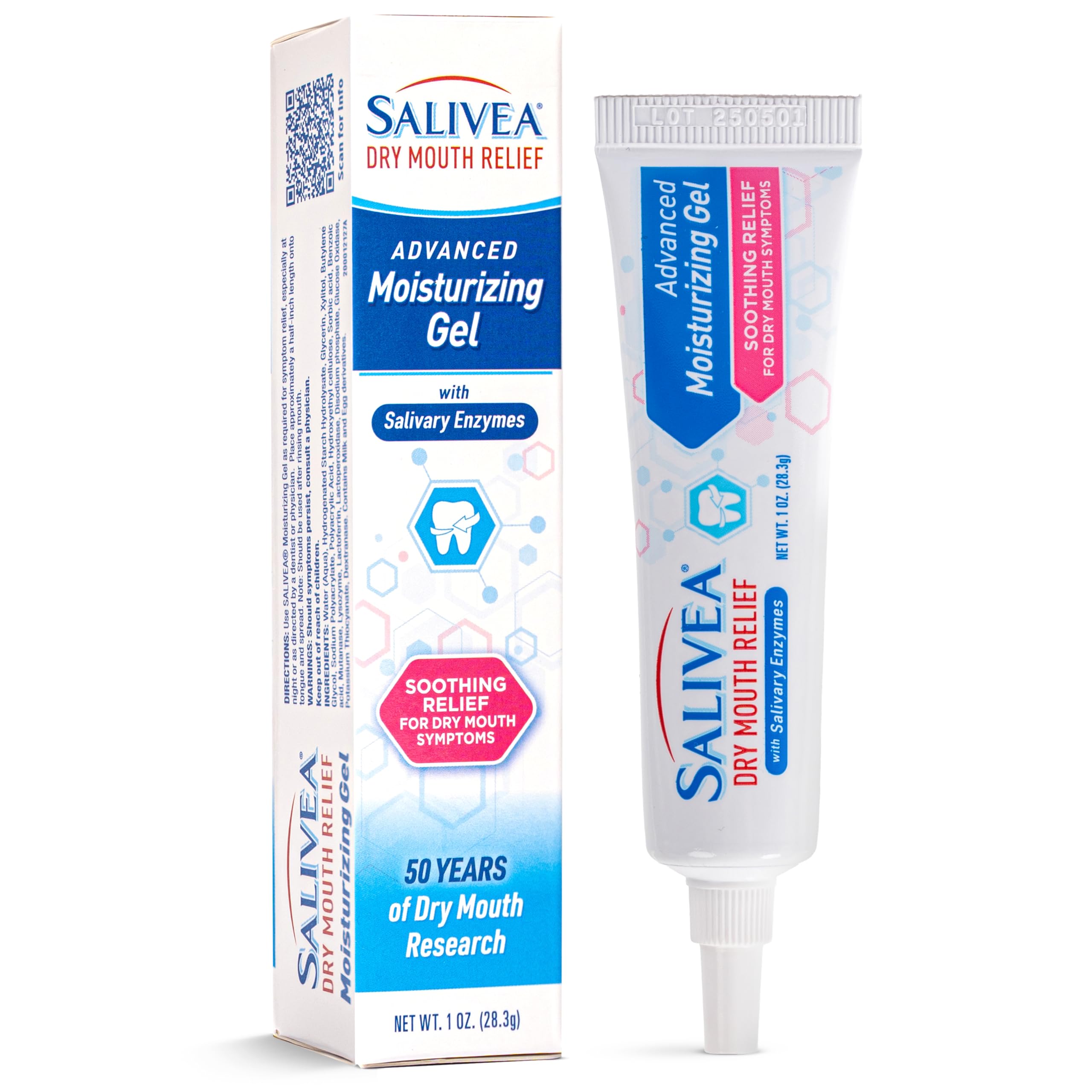 Salivea tubo frontal mostrando diseño y fácil aplicación