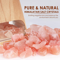 SALKING cristales de sal rosa del Himalaya en su bandeja, mejora ambiente
