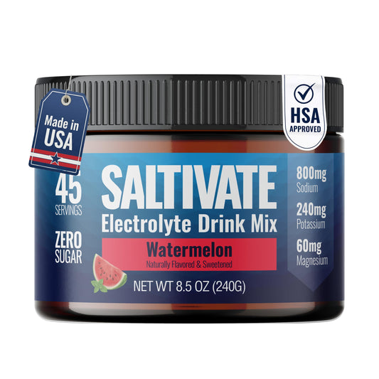 Saltivate frasco frontal mostrando 45 porciones y beneficio de ahorro
