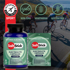 SaltStick cápsula tomada durante carrera para hidratación rápida