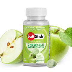 SaltStick empaque frontal verde manzana, fácil identificación y transporte