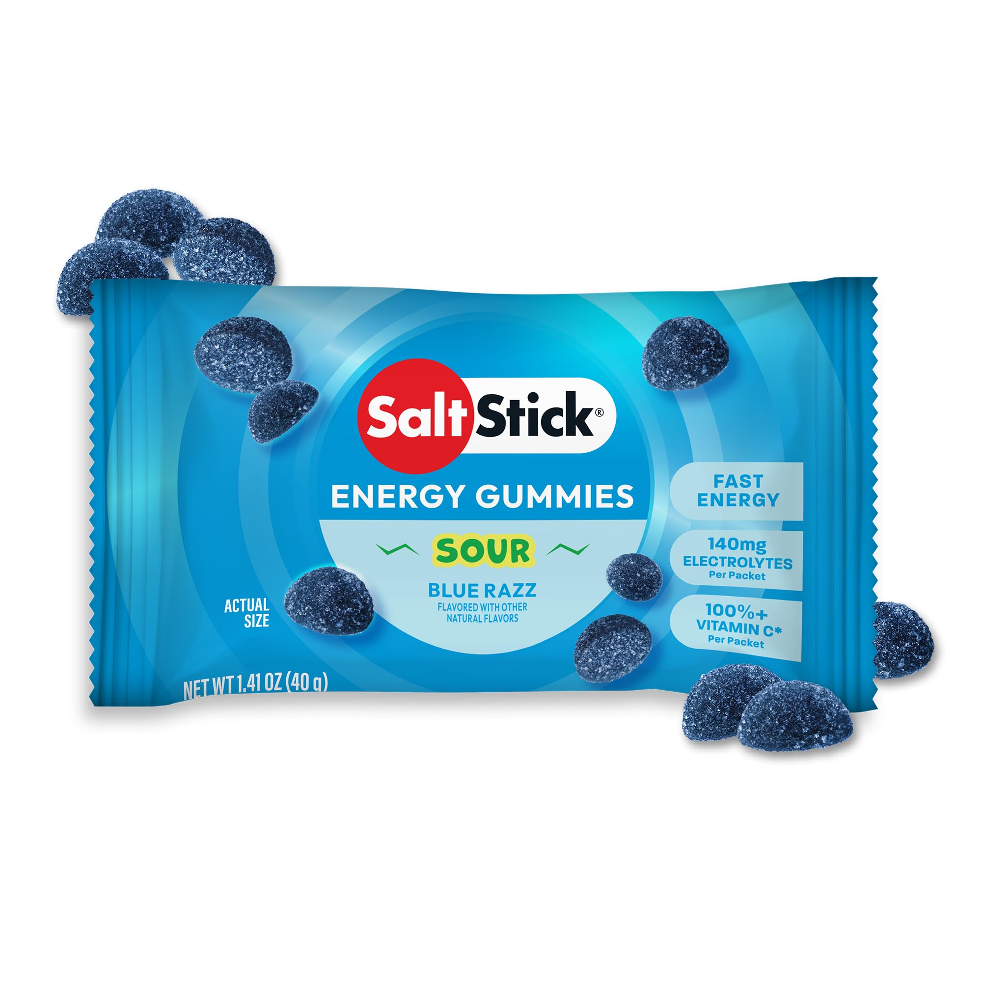 SaltStick paquete frontal con diseño y cantidad visible para identificar productos