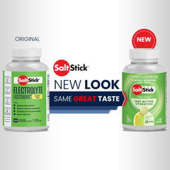 SaltStick comparación de tamaño mostrando cuántas tabletas caben en mano
