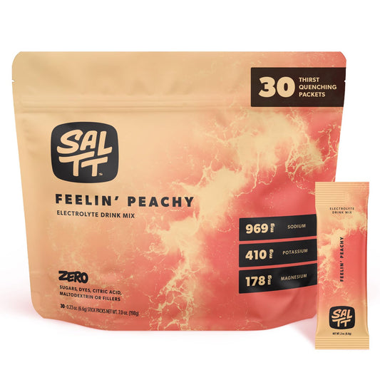 SALTT frente del empaque mostrando 30 sticks y conveniencia