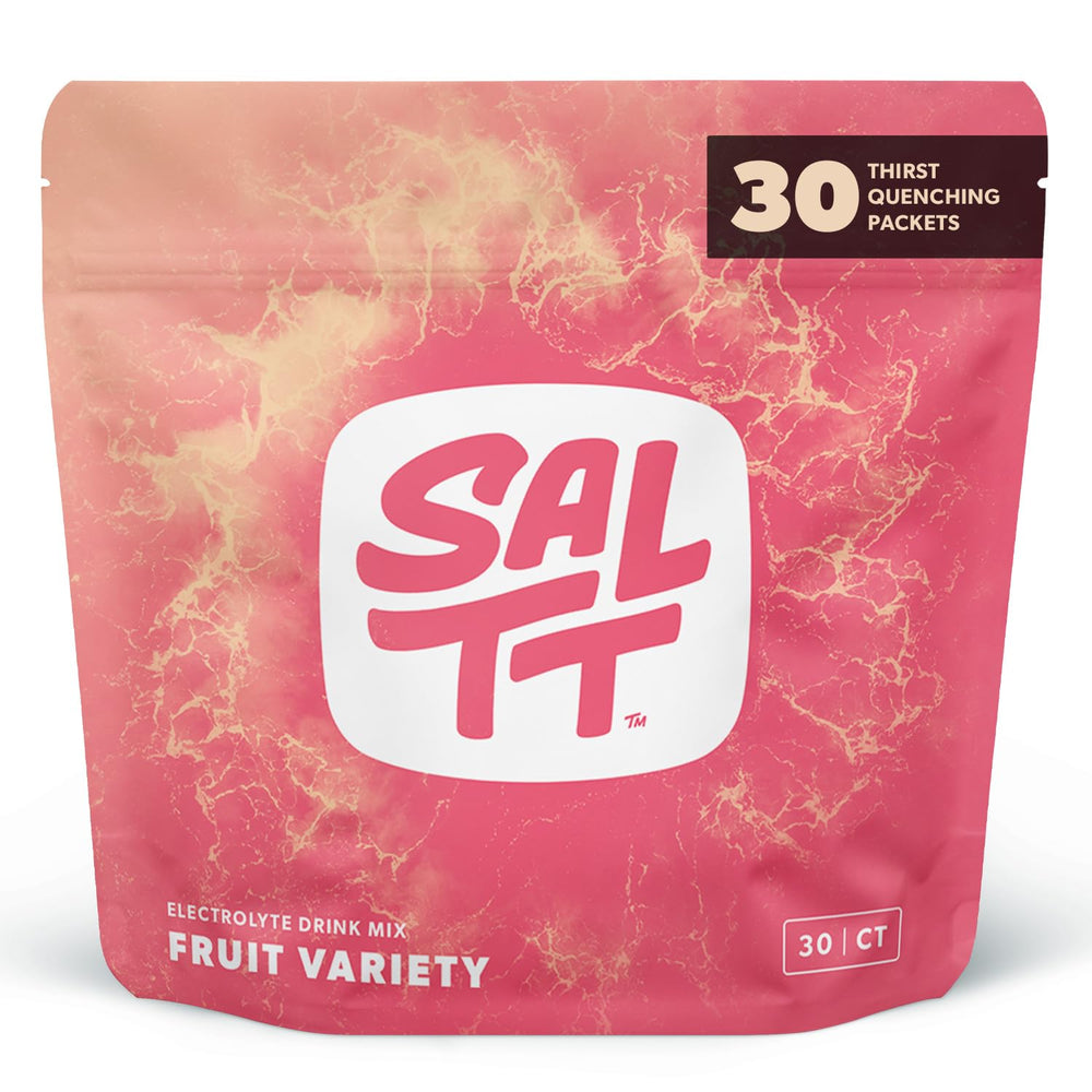 SALTT empaque frontal mostrando 30 sticks y beneficios clave