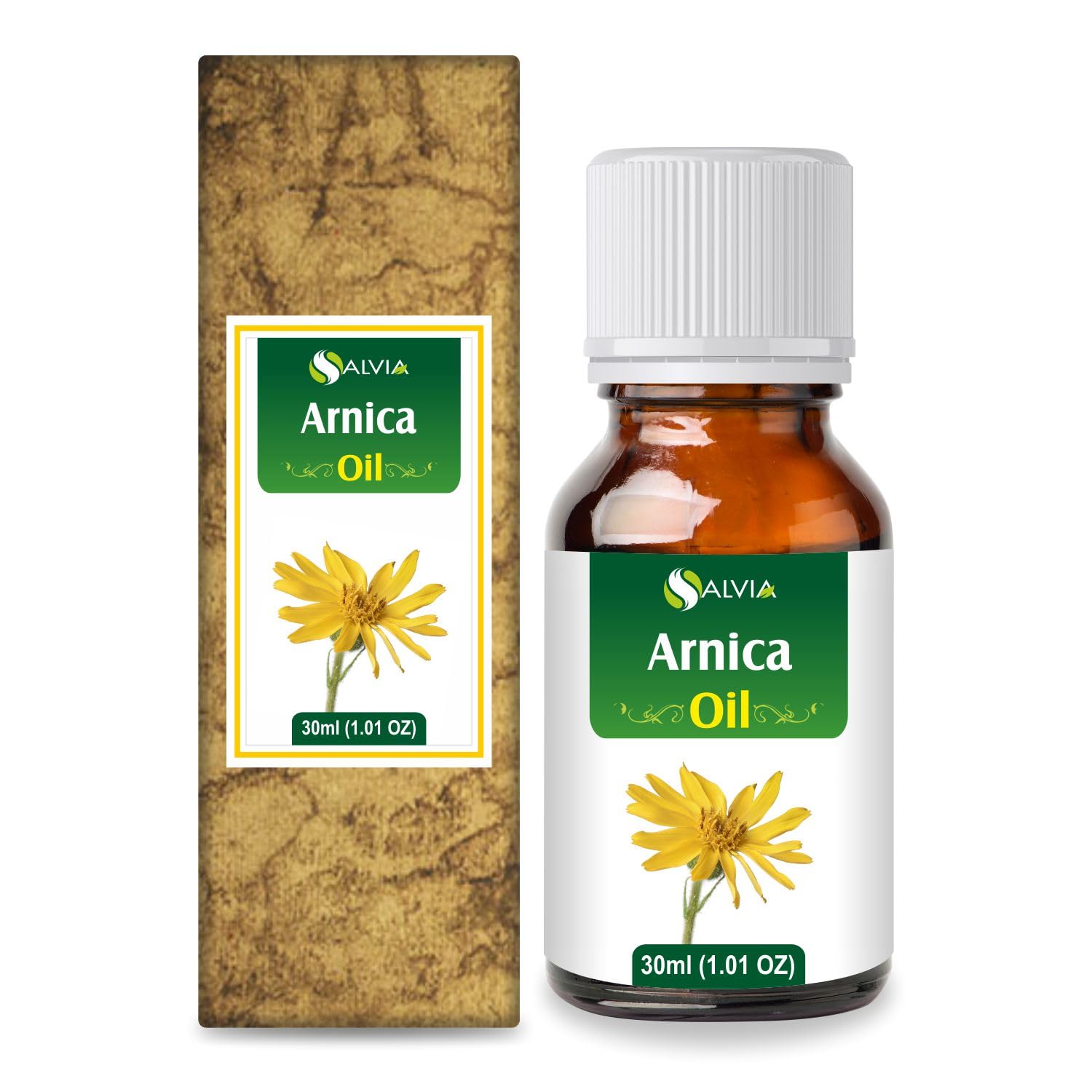 Salvia Arnica botella frontal mostrando envase ámbar y capacidad 30 ml