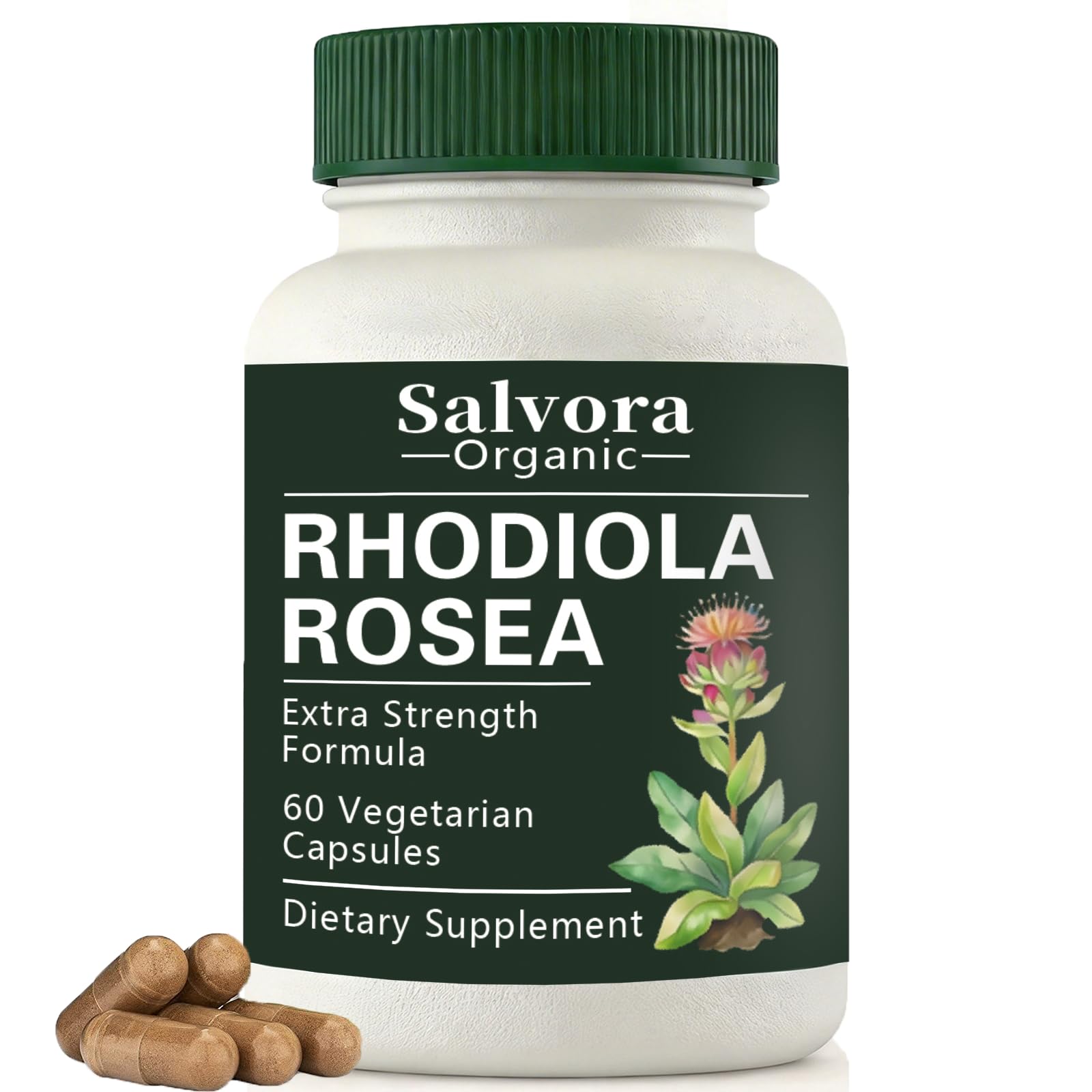 Salvora Organic frasco frontal mostrando etiqueta y beneficios visibles