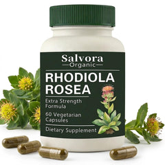 Salvora Organic frasco frontal mostrando etiqueta clara y beneficios