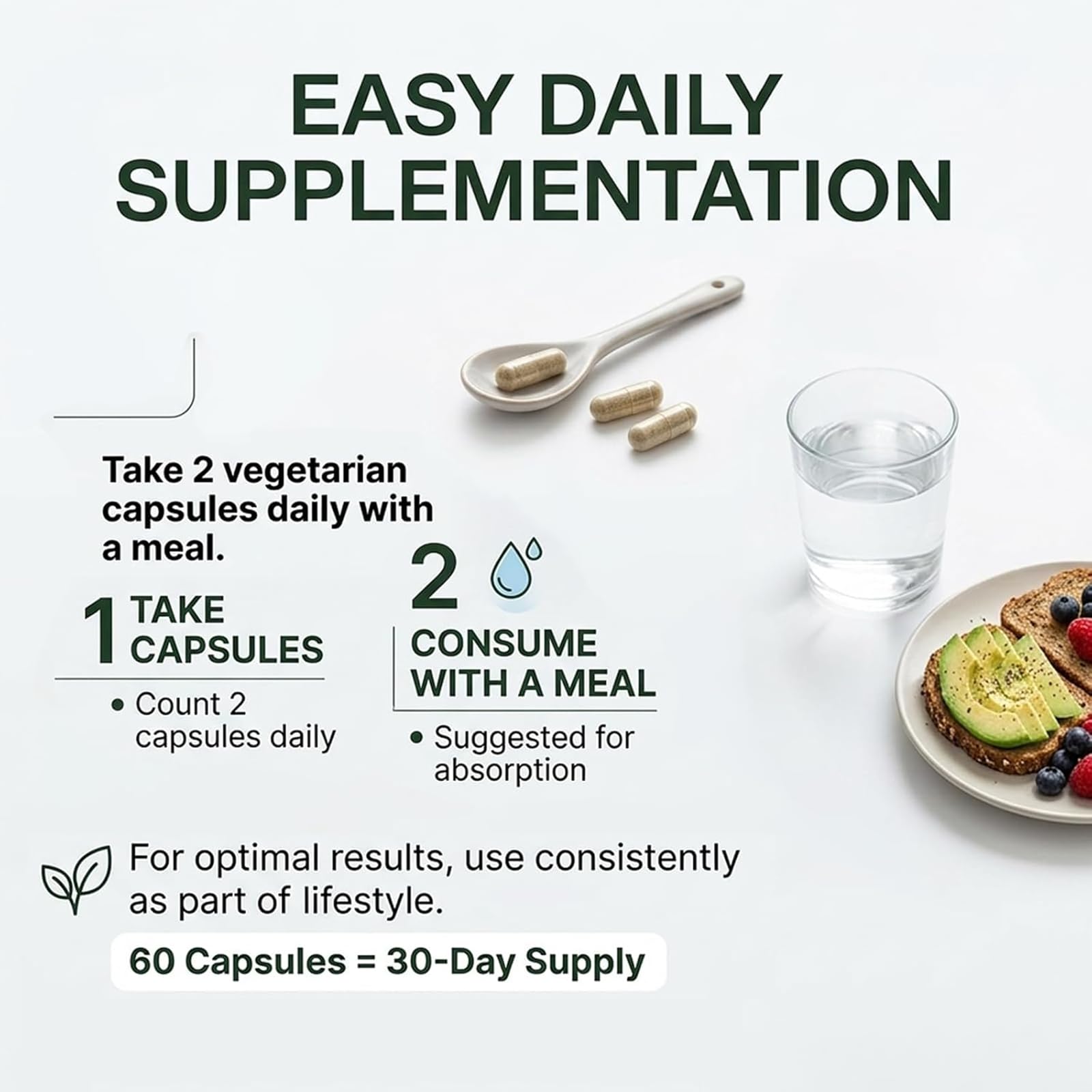 Salvora Organic persona tomando cápsula por la mañana para energía