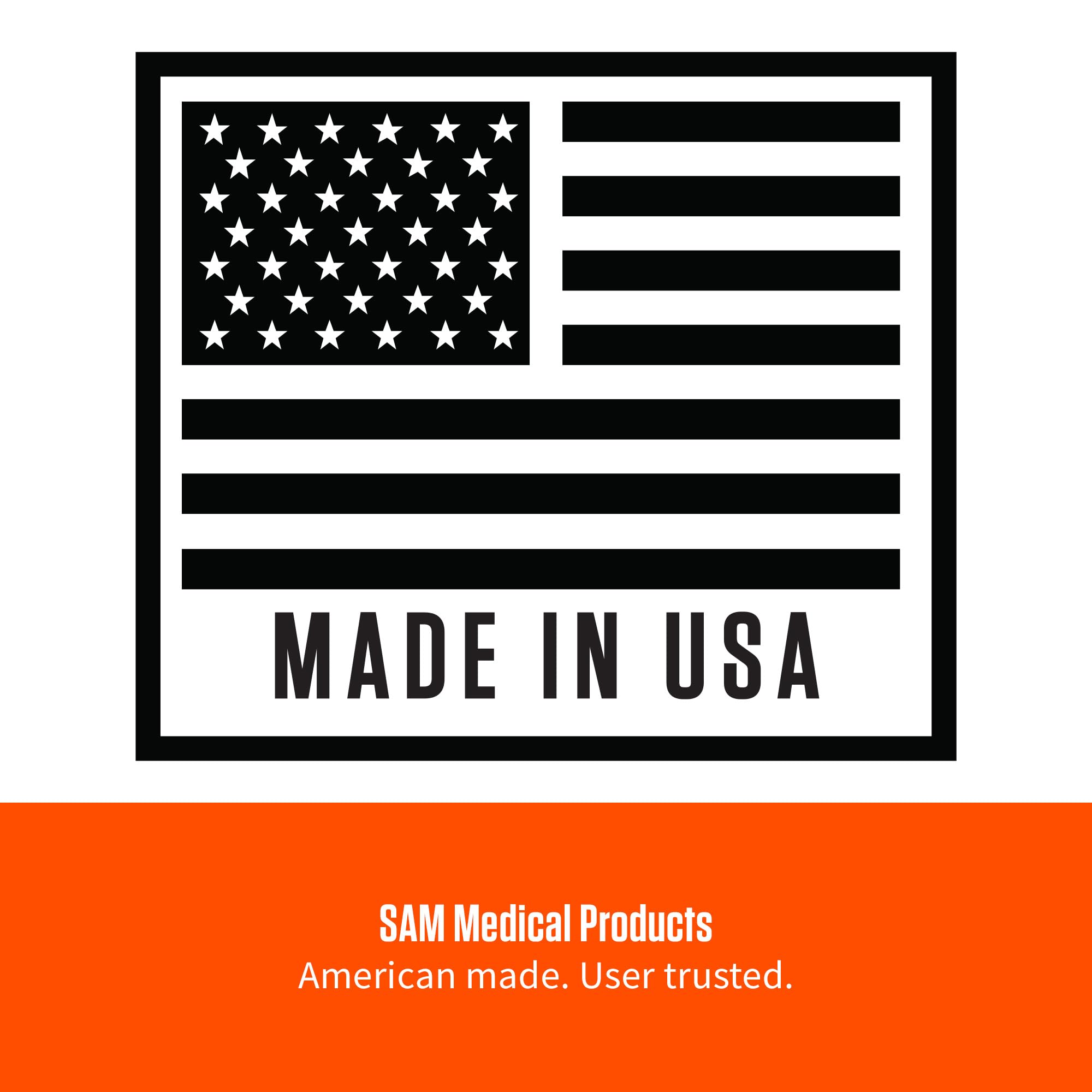 Etiqueta SAM Medical con NSN y talla 36" de la Sam Splint, confianza profesional