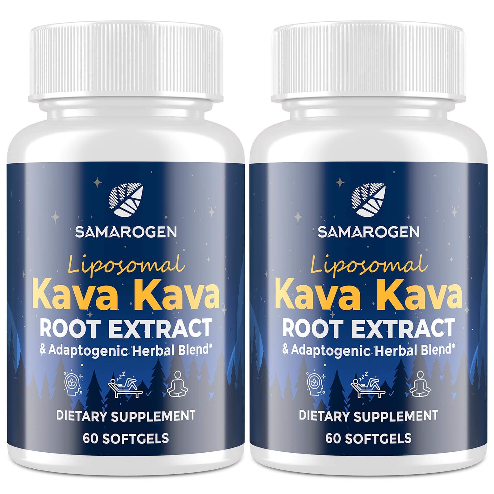Samarogen frasco frontal de kava kava para identificación clara