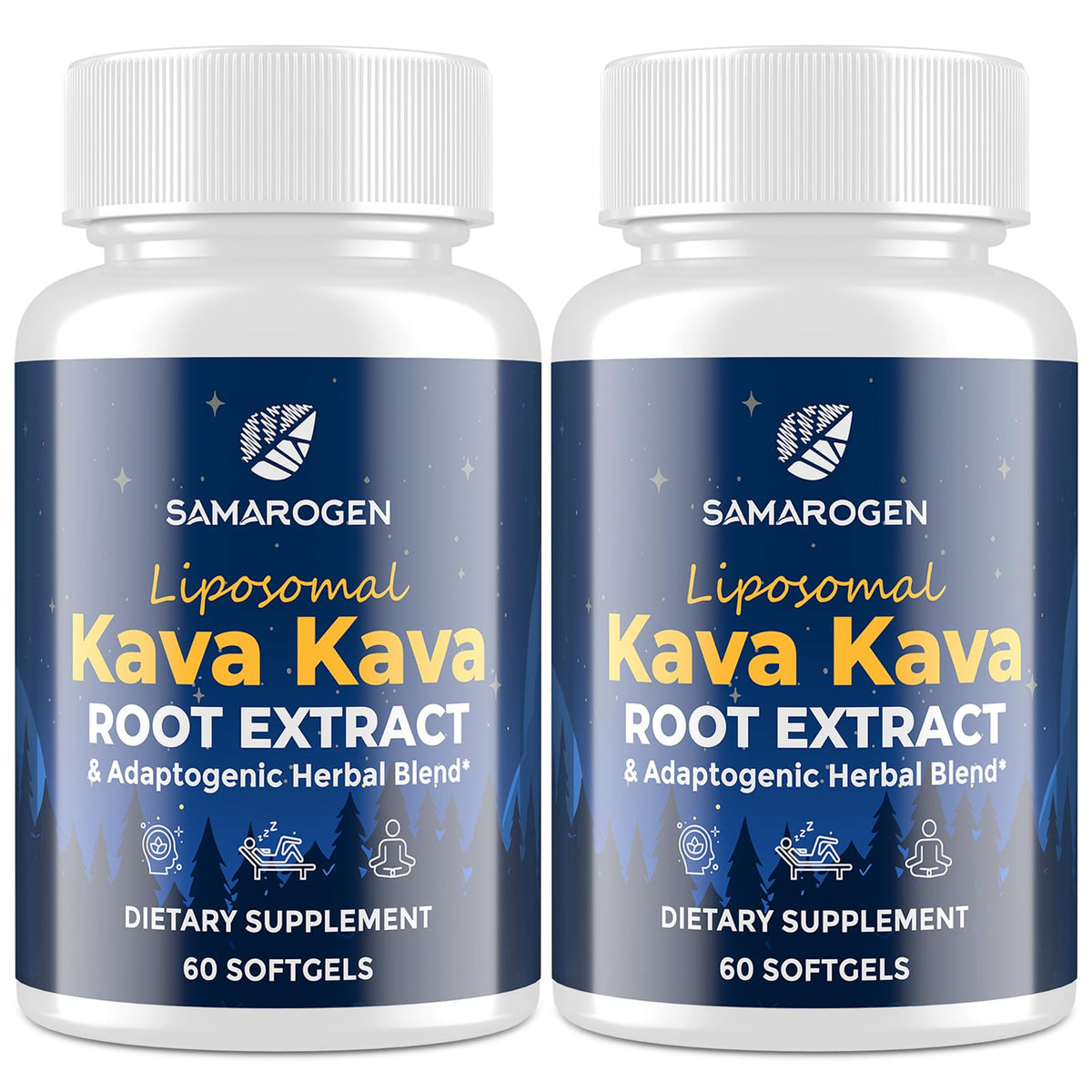 Samarogen frasco frontal de kava kava para identificación clara