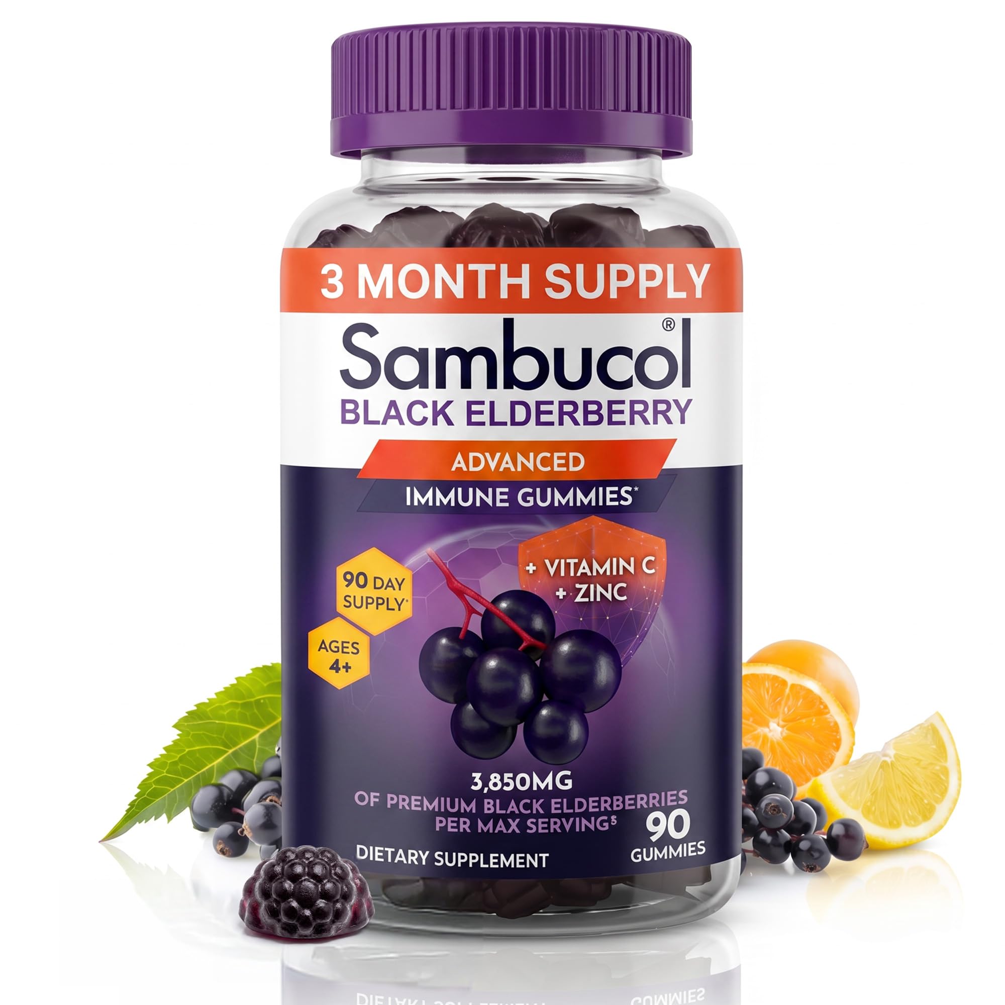 Sambucol presentación frontal del frasco para identificar producto y cantidad