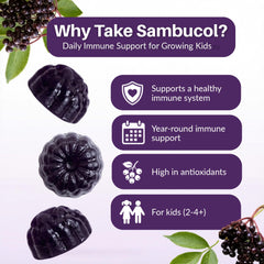Sambucol etiqueta nutricional legible que muestra ingredientes clave