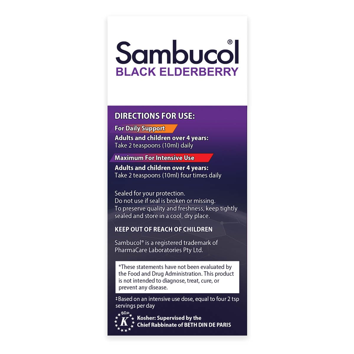 Sambucol botella acompañada de bayas de saúco demostrando origen