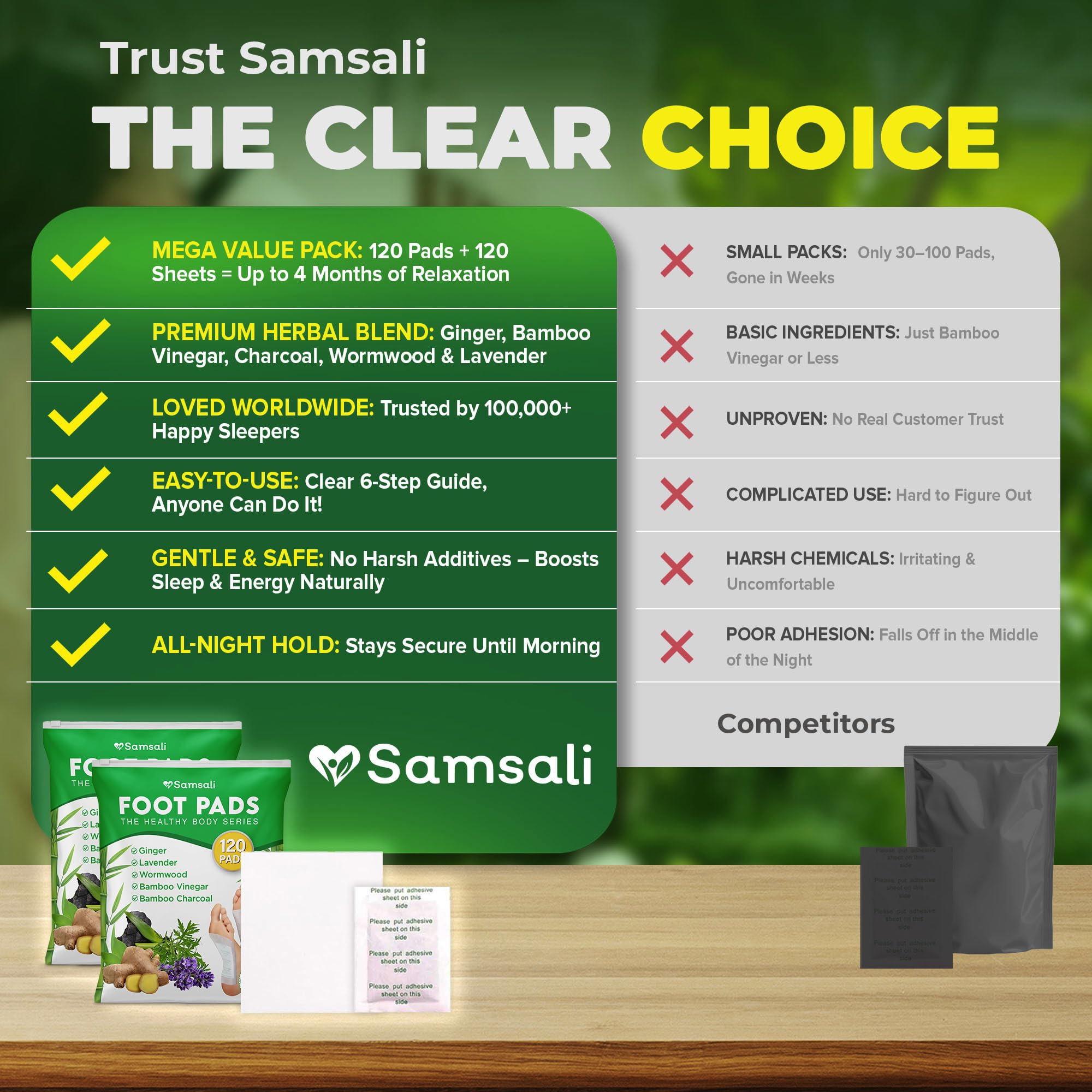 Samsali primer plano textura del parche y carbón de bambú para absorción