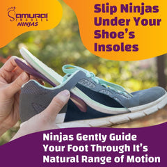 Samurai Insoles comparación de tamaño junto a una regla, elegir talla adecuada fácilmente