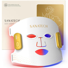 SanaTech mascarilla con diodos de luz roja 850nm para estimulación suave de la piel.