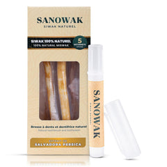 Sanowak empaque frontal mostrando 5 sticks y portacerda, práctico y natural