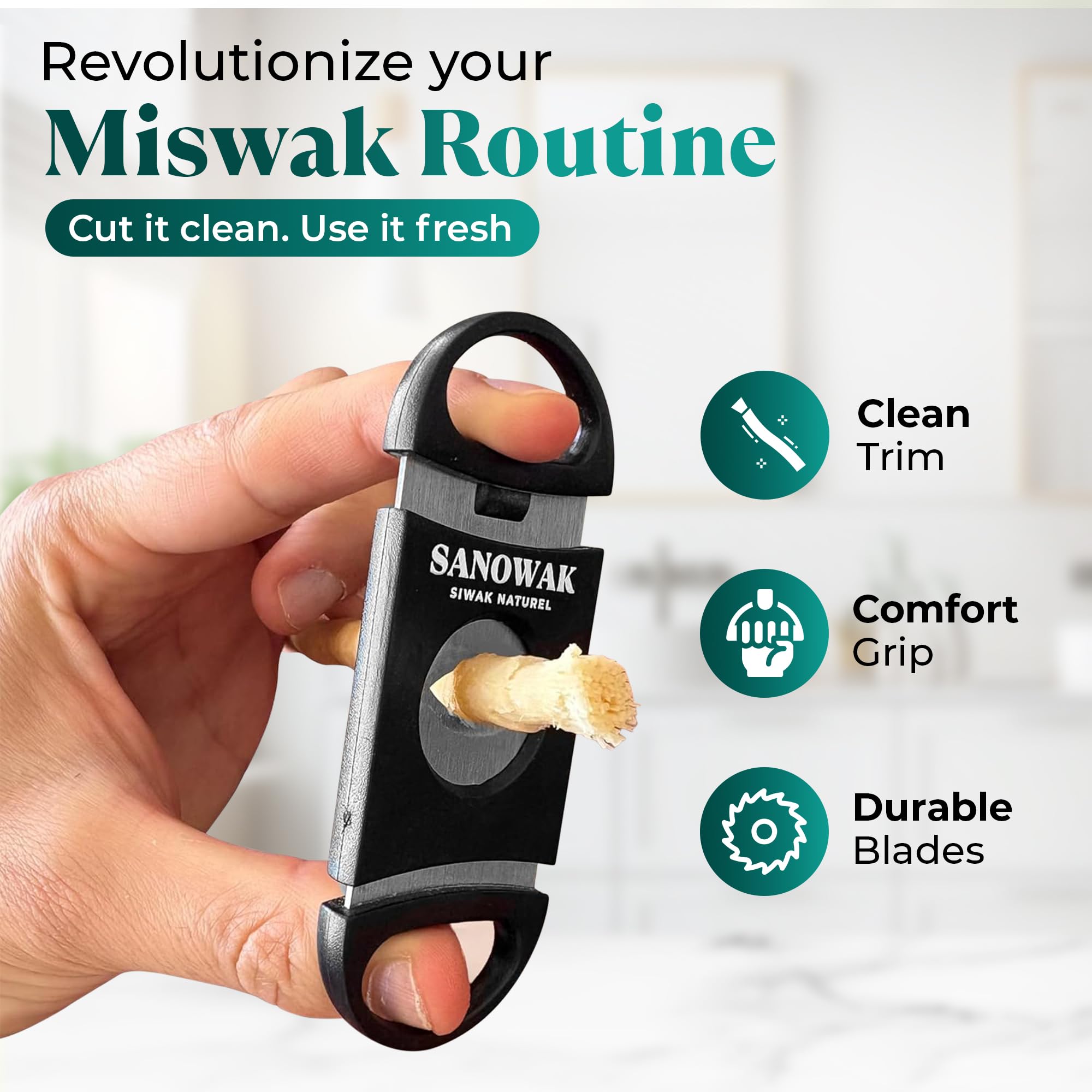 Sanowak porta de bambú, protege y ventila el miswak