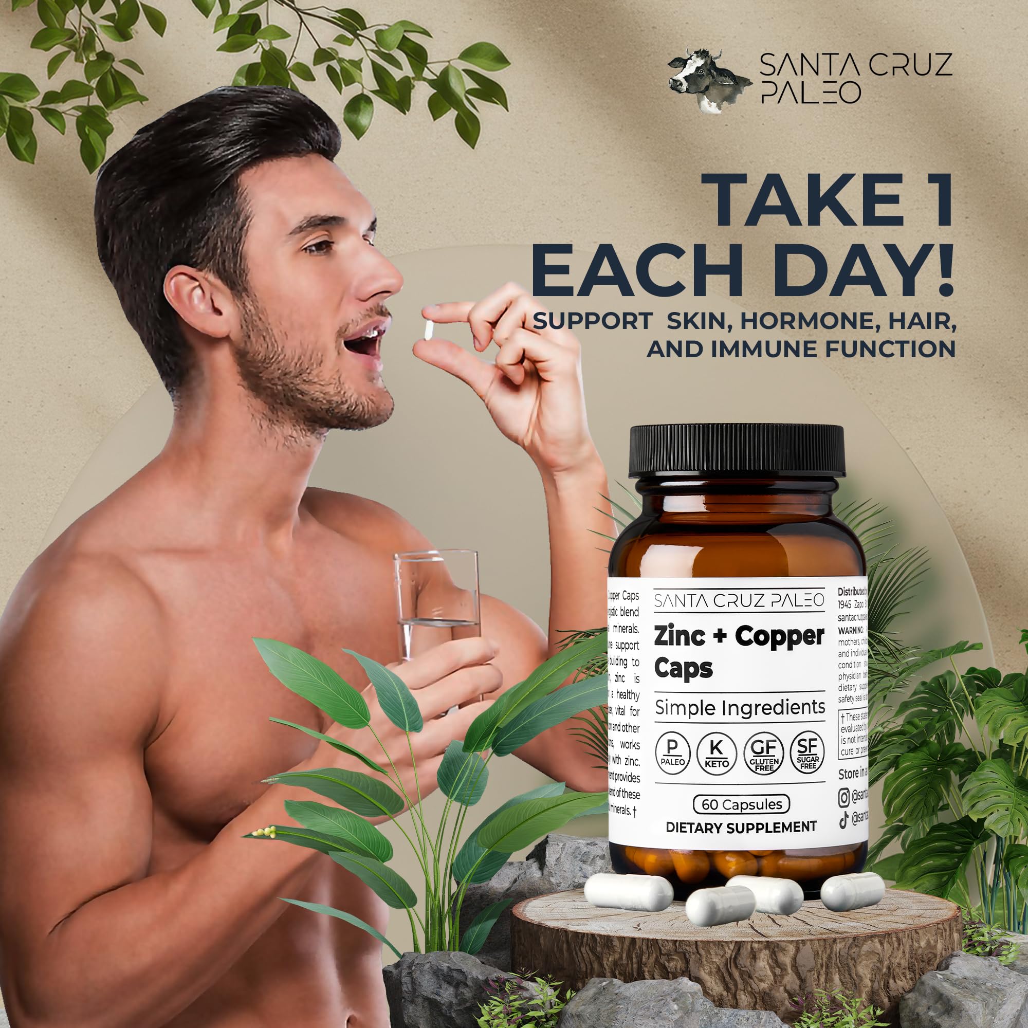 Santa Cruz Paleo cápsula en mano para visualizar tamaño práctico