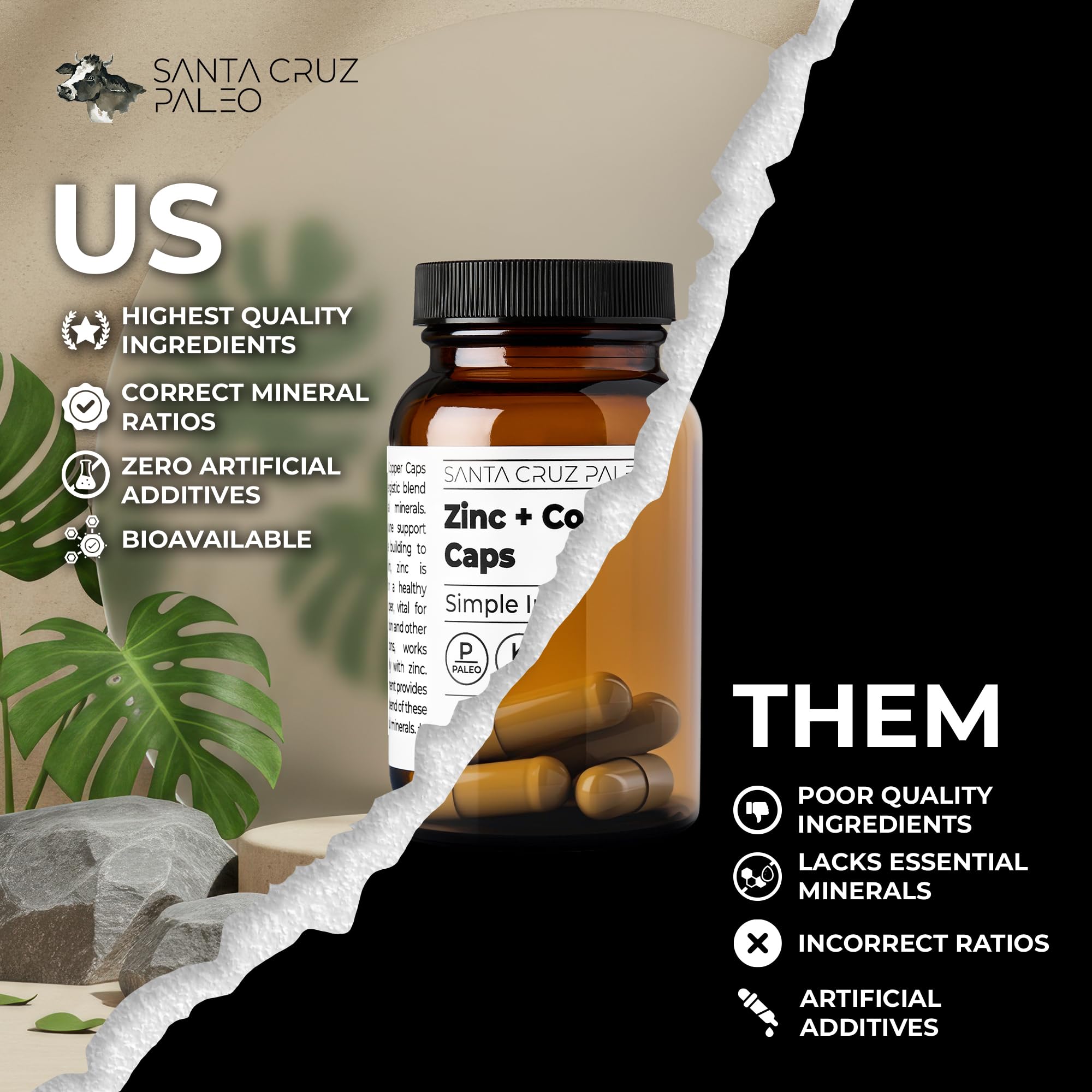Santa Cruz Paleo etiqueta con lista de ingredientes clara y legible