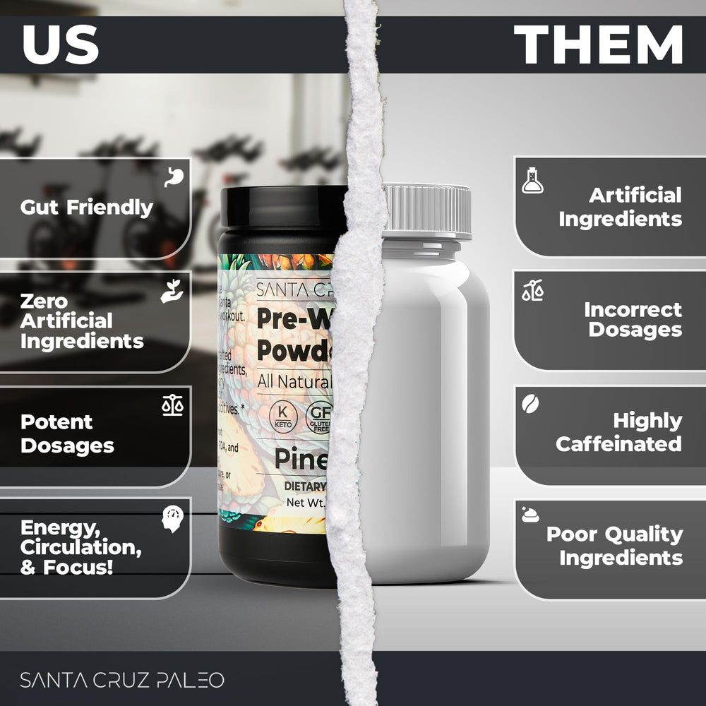 Santa Cruz Paleo etiqueta de ingredientes con lista limpia y electrolitos visibles