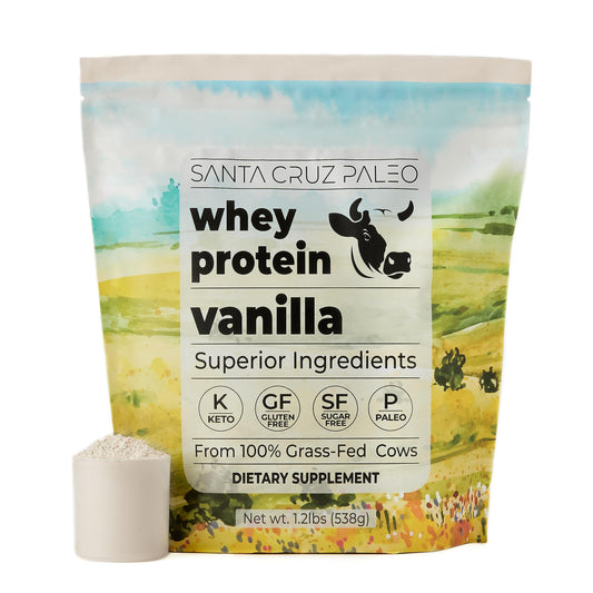 Santa Cruz Paleo frente del envase mostrando la etiqueta clara y beneficios