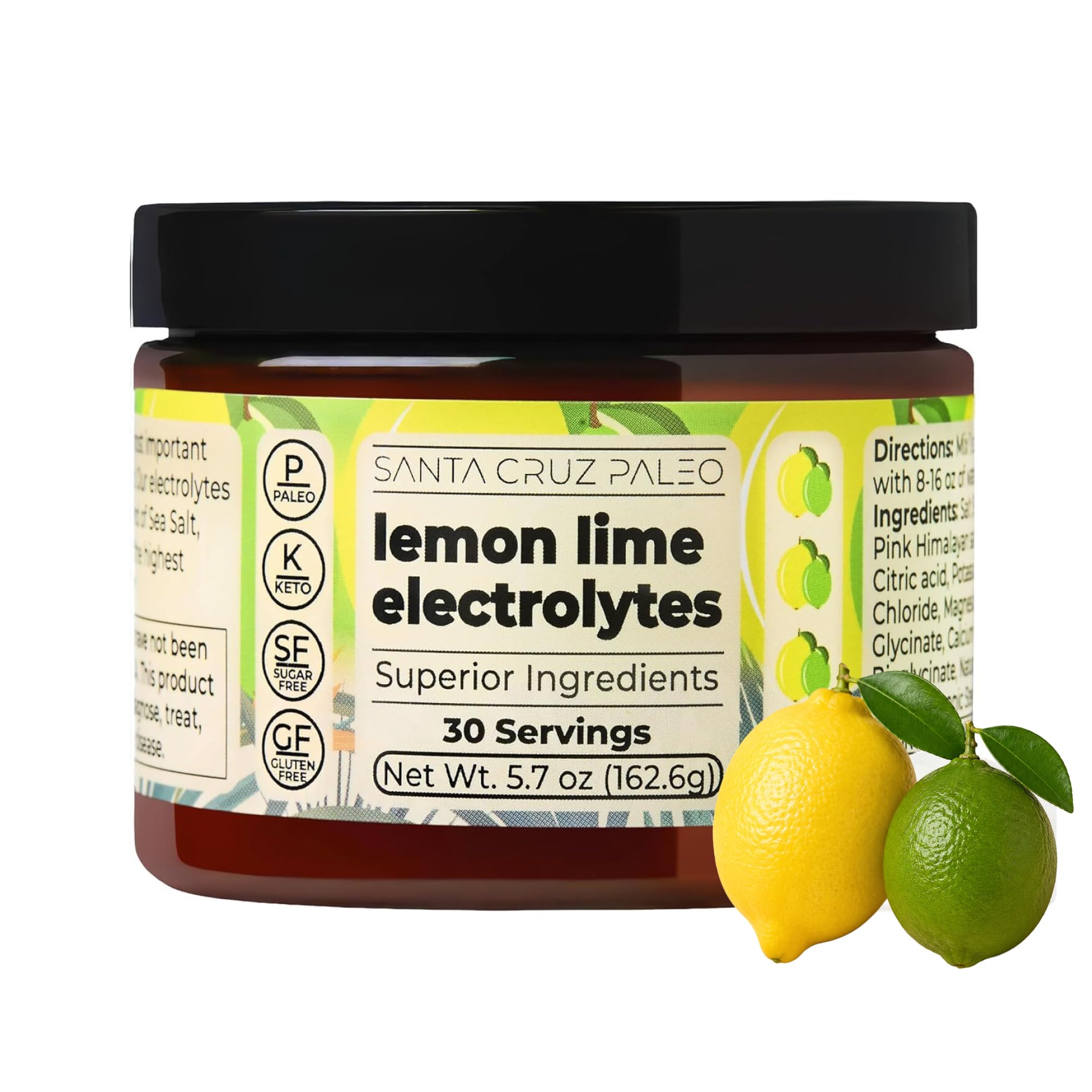 Santa Cruz Paleo envase frontal Lemon Lime mostrando presentación y beneficios
