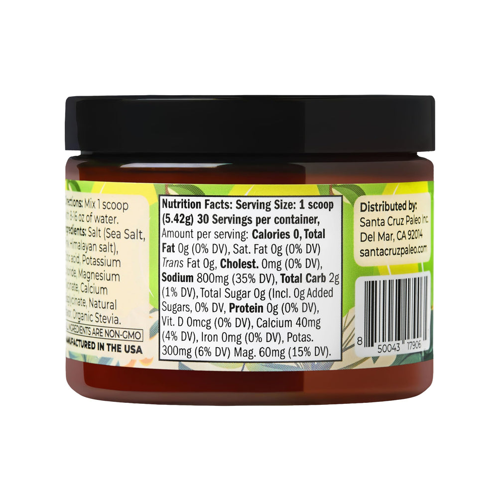 Santa Cruz Paleo polvo junto a limones y lima mostrando sabor cítrico