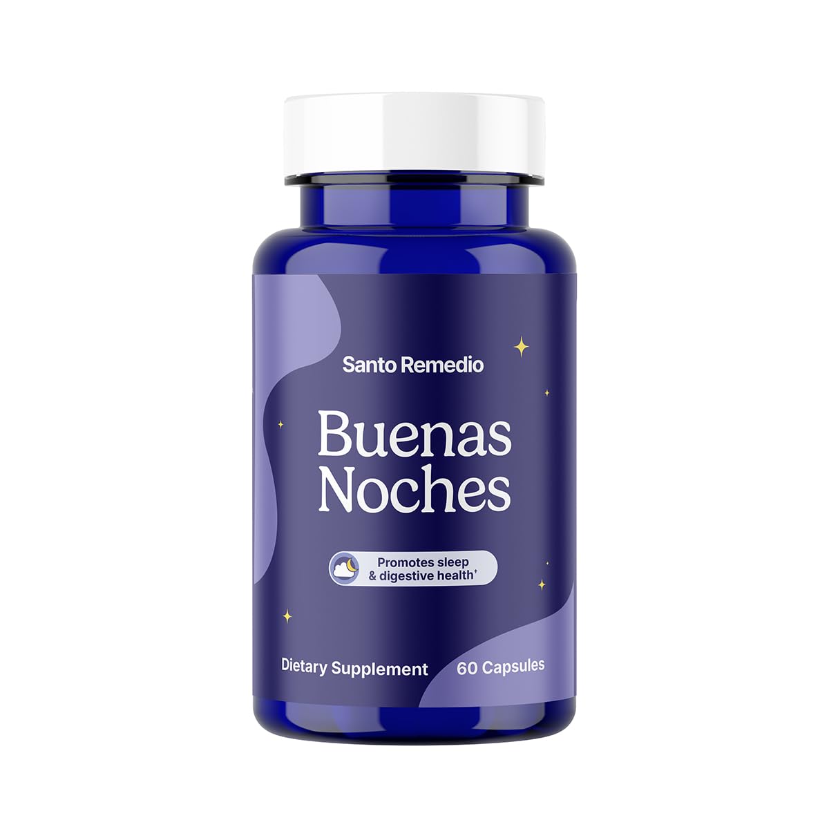 Santo Remedio botella frontal mostrando la presentación y beneficios en la etiqueta