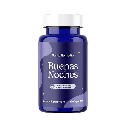 Santo Remedio botella frontal mostrando la presentación y beneficios en la etiqueta