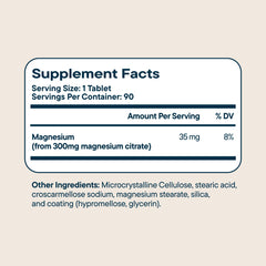 Santo Remedio etiqueta nutricional clara con información de magnesio por tableta