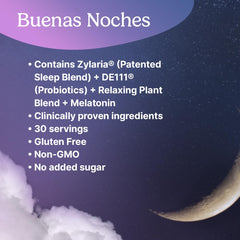 Santo Remedio ingredientes Zylaria melatonina y DE111 resaltados para claridad