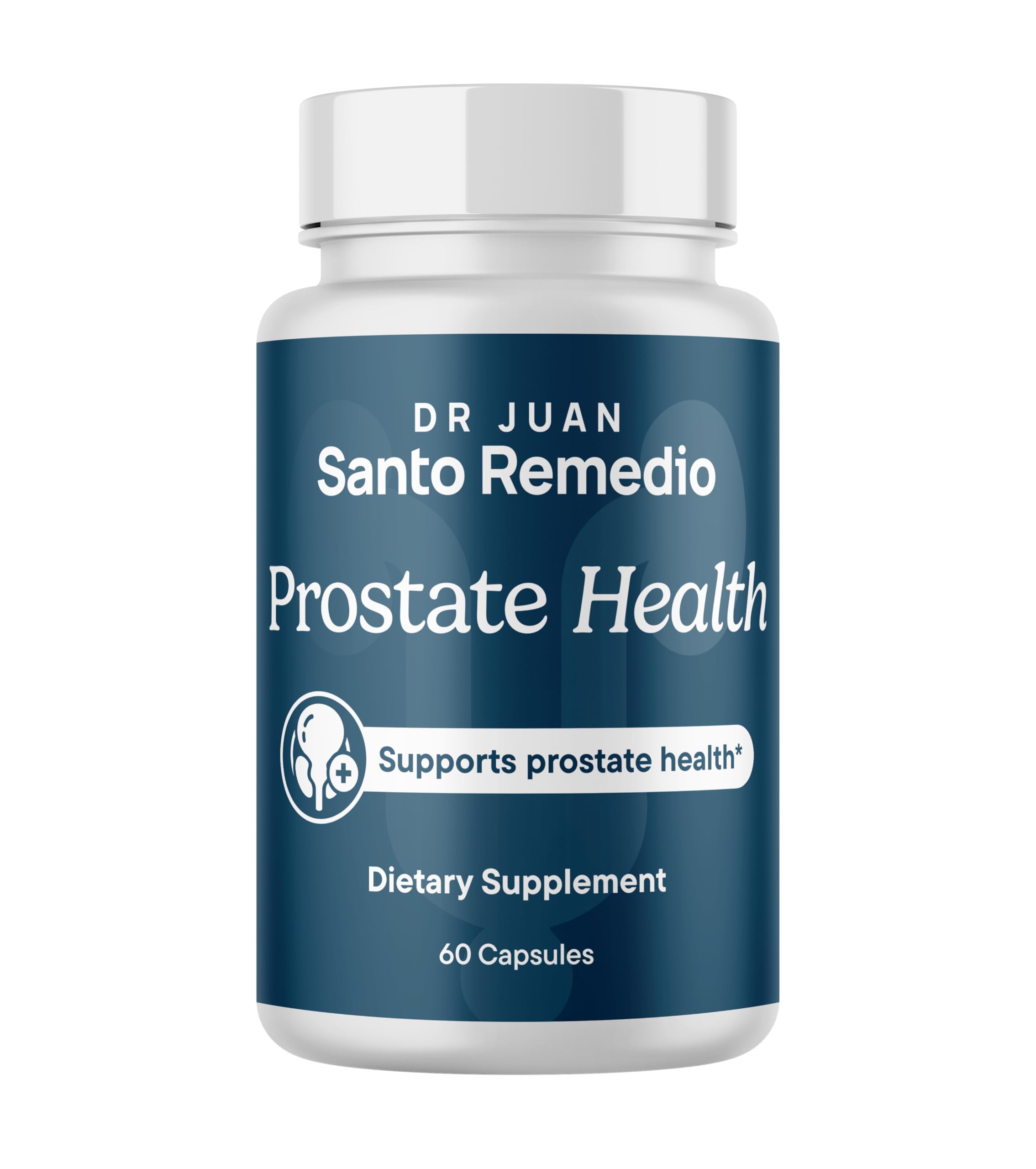 Santo Remedio botella frontal mostrando envase y 60 cápsulas, fácil dosificación