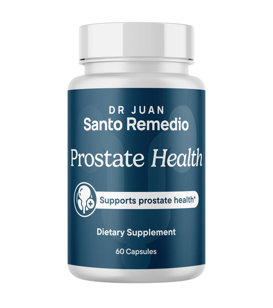 Santo Remedio botella frontal mostrando envase y 60 cápsulas, fácil dosificación