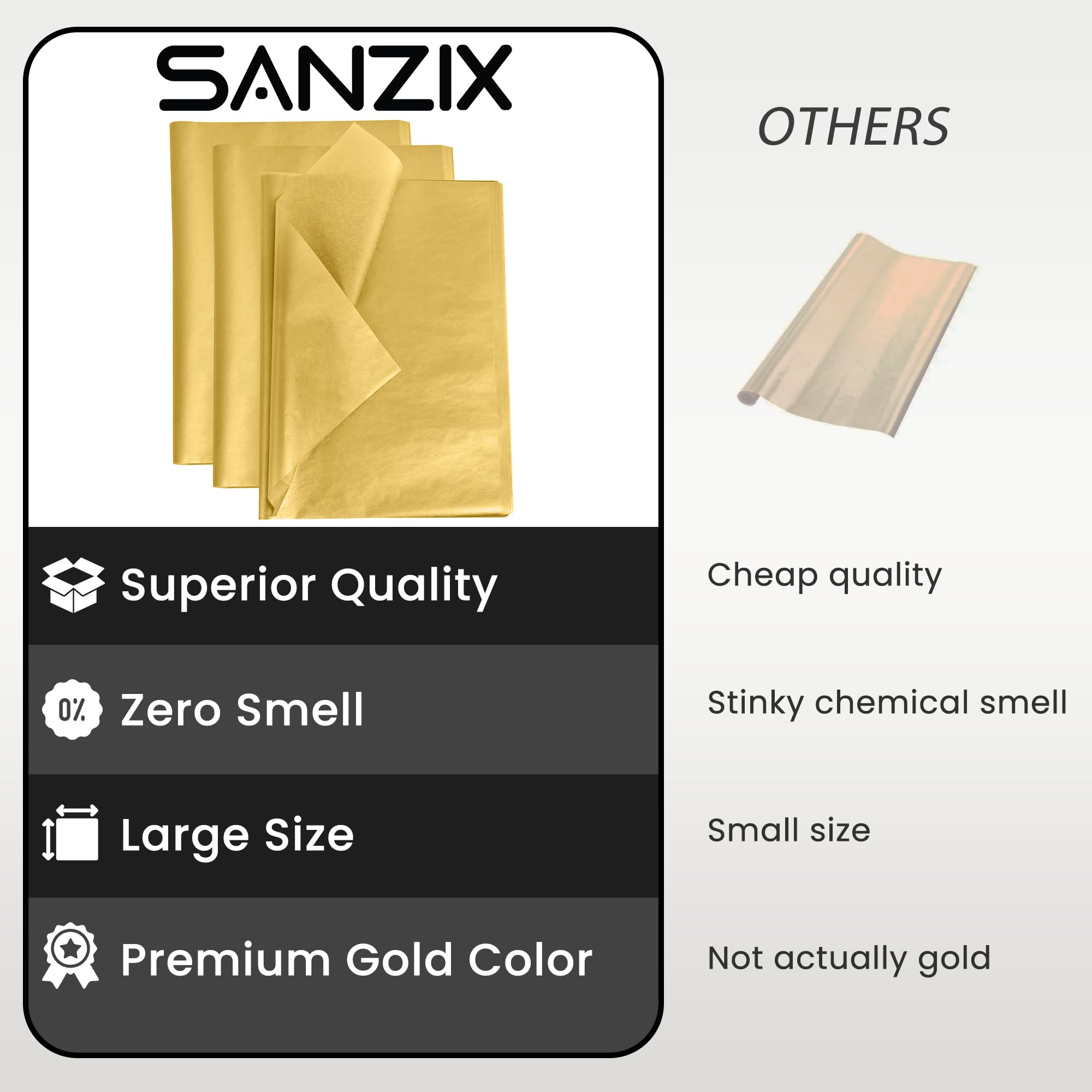 Sanzix primer plano del acabado metálico que añade brillo elegante