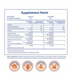 SAPHIRE HAPPY CHEWS etiqueta con información nutricional legible para padres