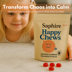 SAPHIRE HAPPY CHEWS textura de gomita suave y masticable para niños