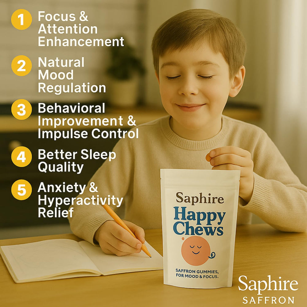 SAPHIRE HAPPY CHEWS gomitas en mano para comparar tamaño y dosificación