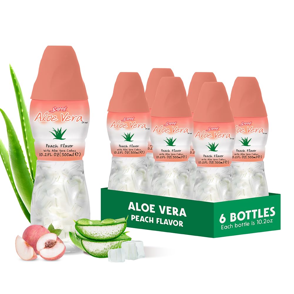 Sappe aloe vera durazno frente del empaque mostrando el diseño y conveniencia