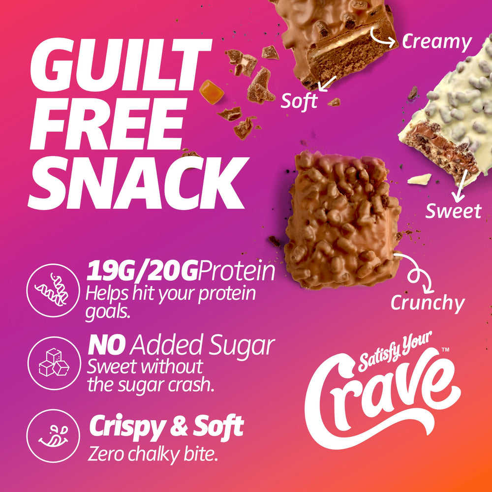 Satisfy Your Crave caja abierta con 12 unidades lista para despensa