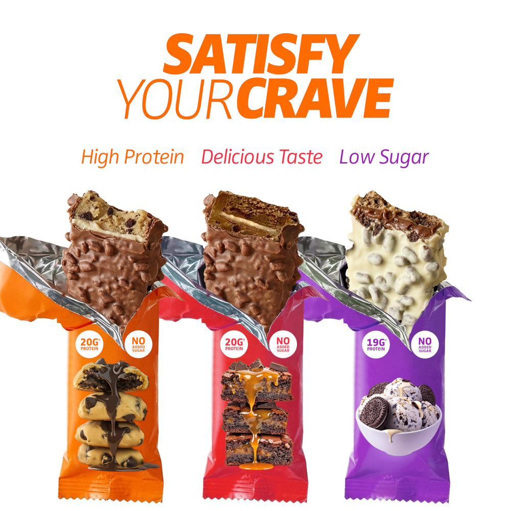 Satisfy Your Crave etiqueta con ingredientes y origen europeo claro