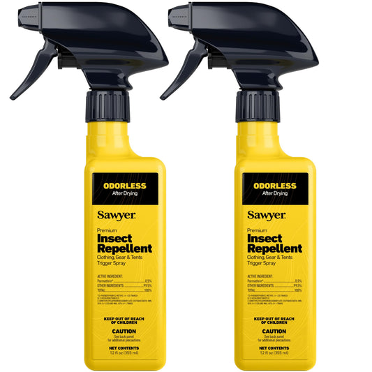 Sawyer envase frontal del spray mostrando etiqueta y beneficio de protección