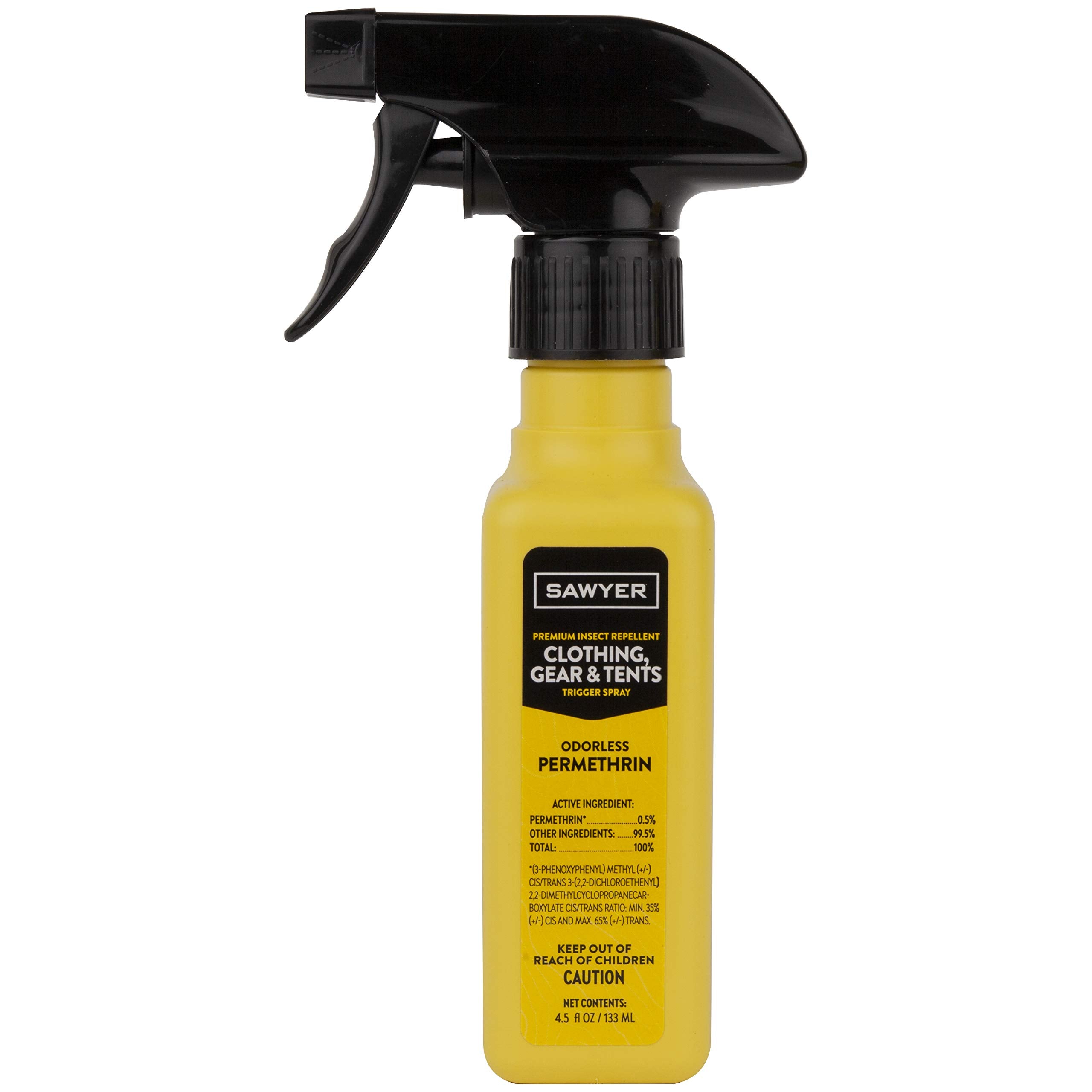 Sawyer primer plano de fibras tratadas con Permethrin demostrando protección duradera