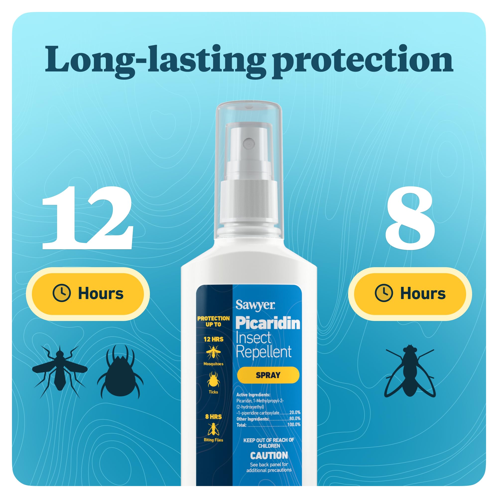 Sawyer etiqueta con ingredientes destacando 20% picaridina