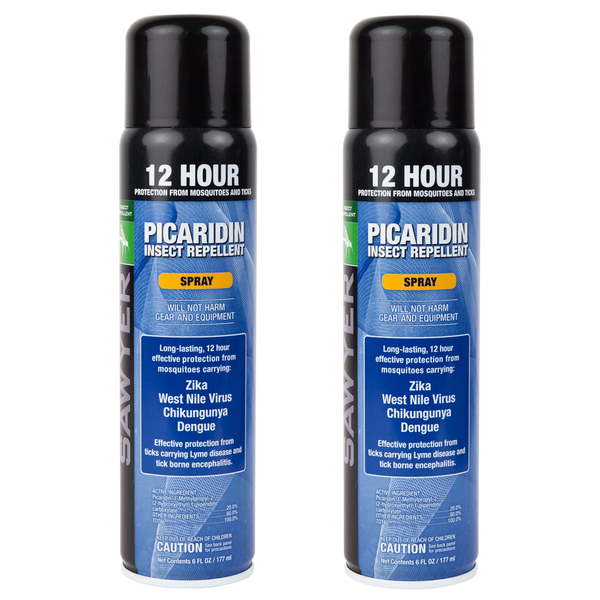 Sawyer spray frontal pack de 2 mostrando etiqueta y beneficio protección prolongada