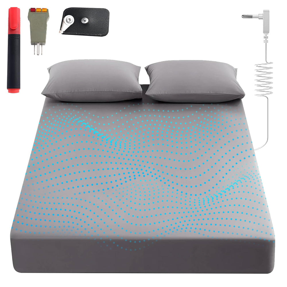 Sayorg funda de colchón frontal gris mostrando ajuste y comodidad