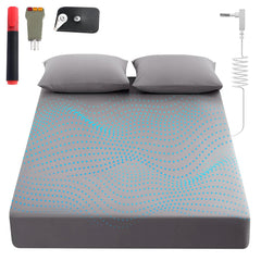 Sayorg funda de colchón frontal gris mostrando ajuste y comodidad